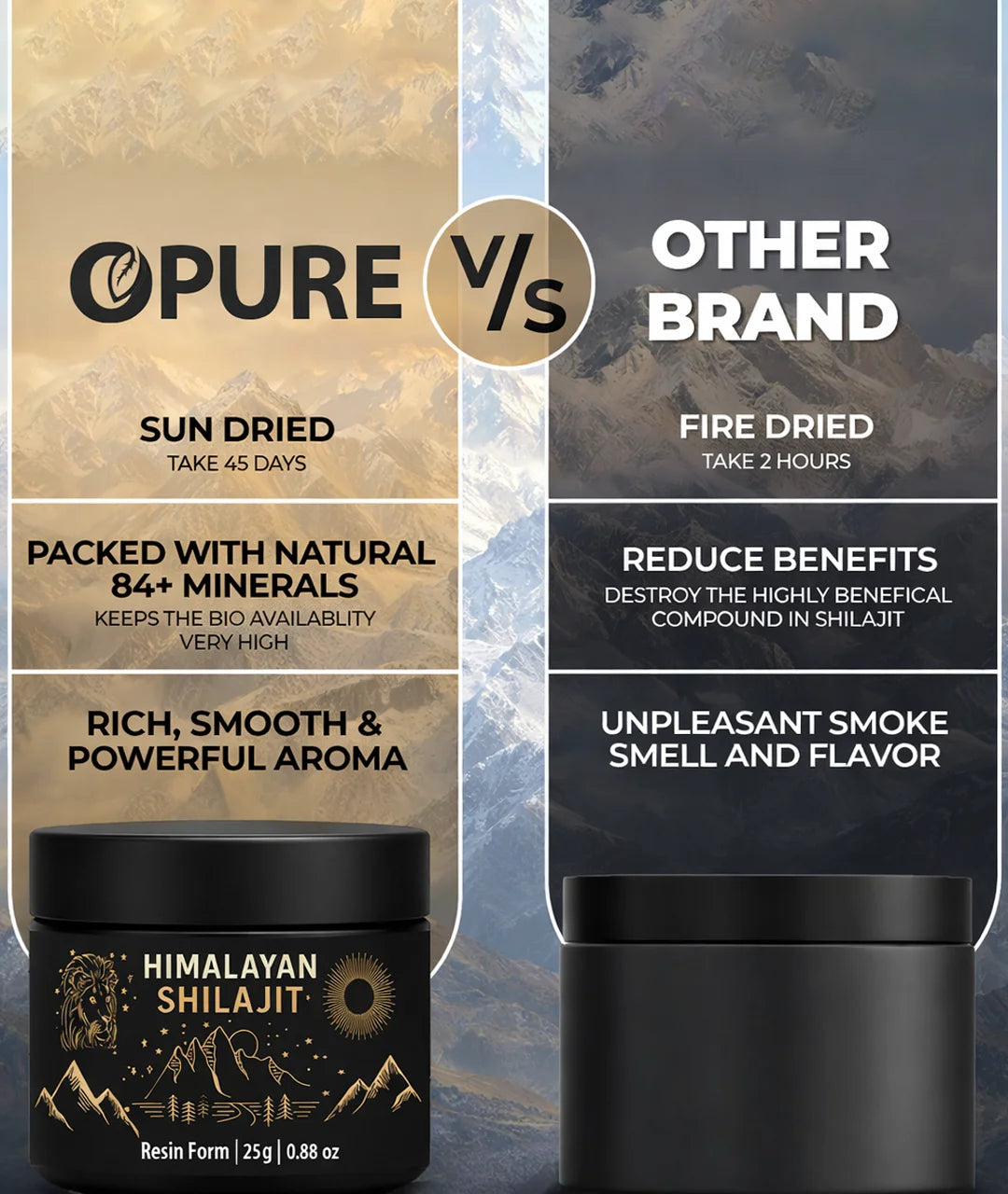 Shilajit Jar diffrence