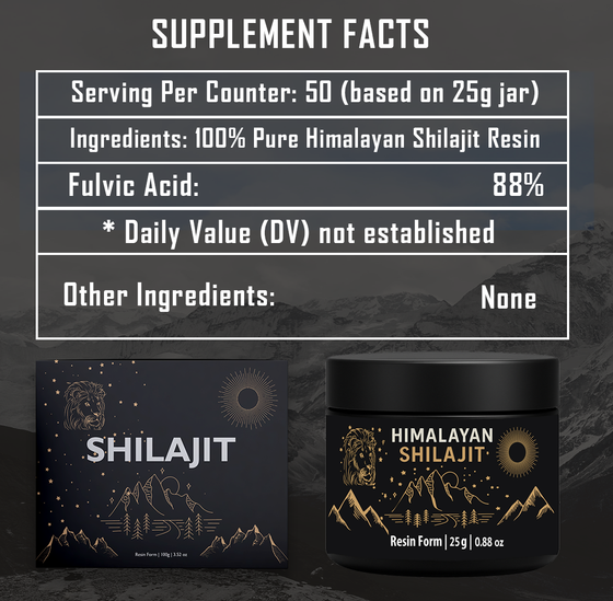 high quality shilajit supplement facts