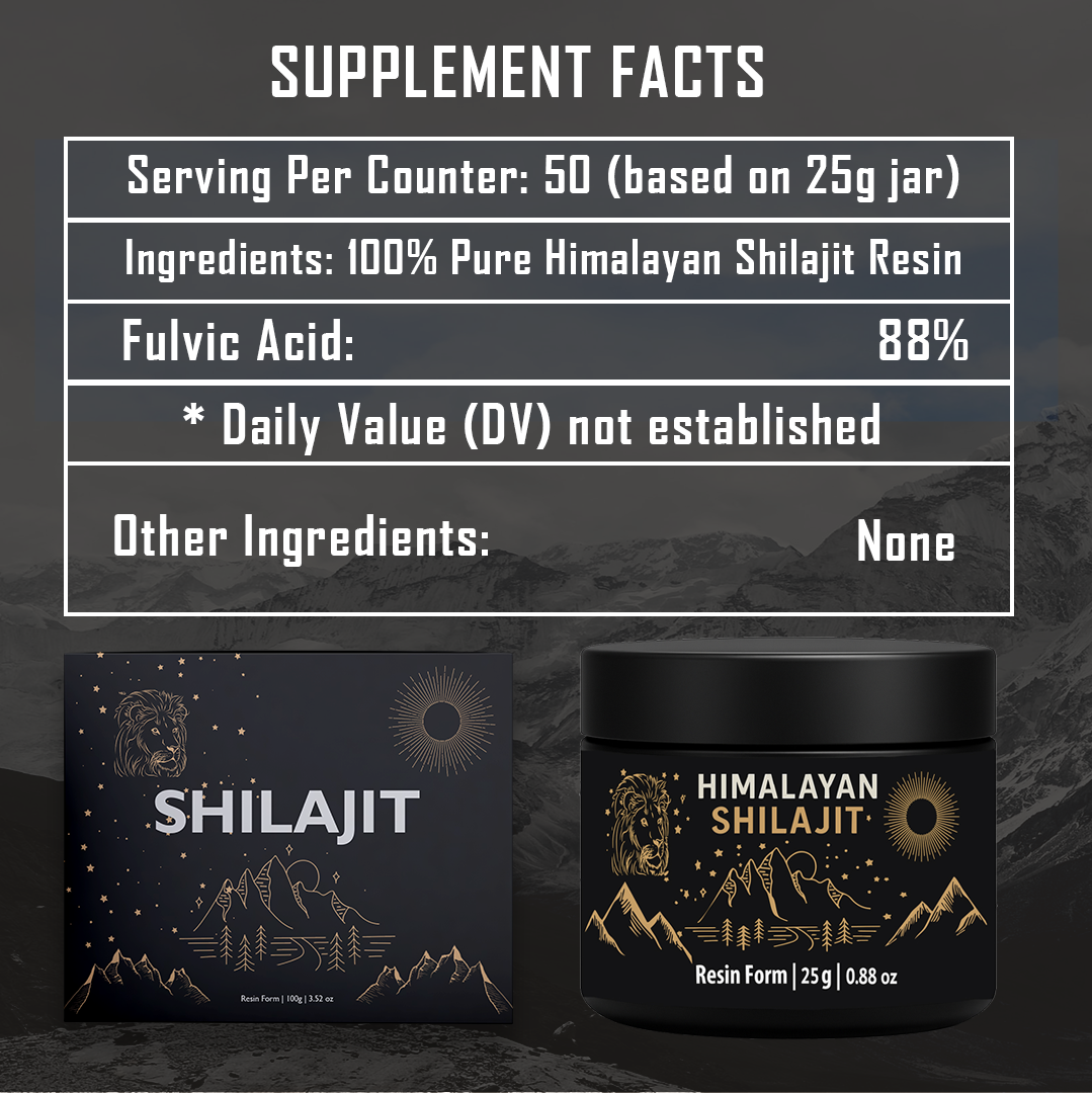 high quality shilajit supplement facts