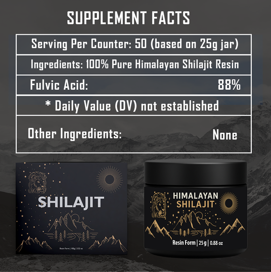 high quality shilajit supplement facts